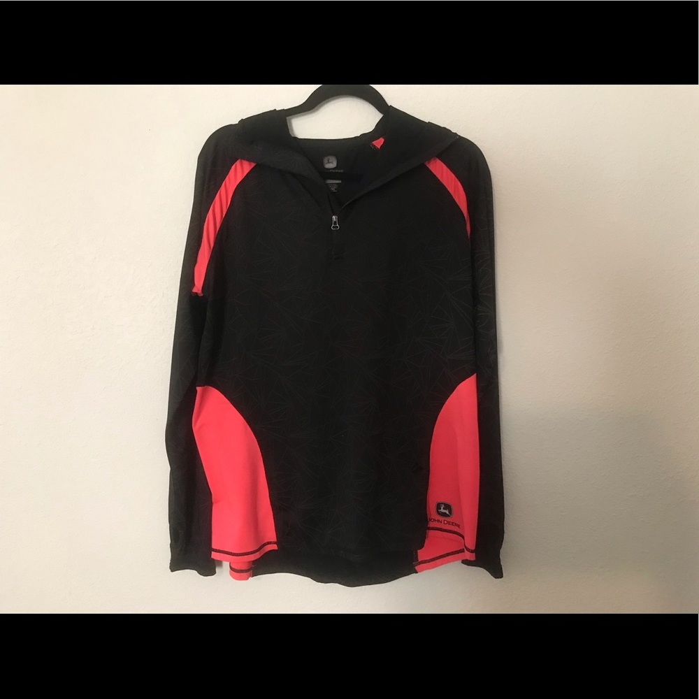 John Deere quarter zip hooded pull over